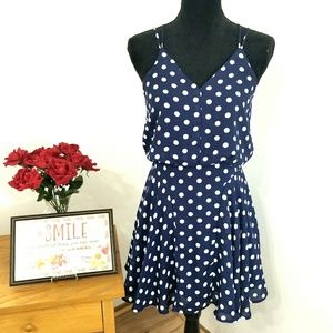 A'gaci Blue/White Polka Dot Dress